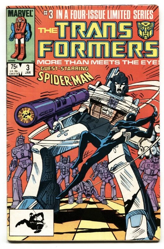 TRANSFORMERS #3 Black Costume Spider-Man!-comic book-1984-Marvel-