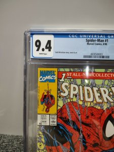 Spider-Man #1 CGC 9.4 White Pages! Marvel 1990; Todd McFarlane Cover; ? MCU 