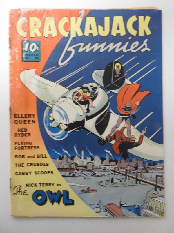 Crackajack Funnies #33 (1941) Starring the Owl!! Solid GVG Condition! Well Attch