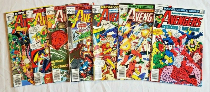 Avengers 1977 #161,162,163,164,165,166,167  LOT price on all 7  VF/NM