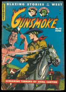 GUNSMOKE COMICS #13 1951-WESTERN-MASKED MARVEL-HORROR G/VG