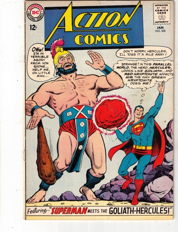 Action Comics #308 1964 VG/FN 50% OFF! Supes Meets Hercules! Bottle City Kandor
