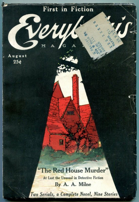 Everybody's Magazine August 1921- Red House Murder- Mary Roberts Rinehart 