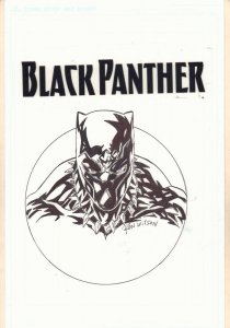 Black Panther Bust Cover-esque Commission - B - Signed art by Ron Wilson