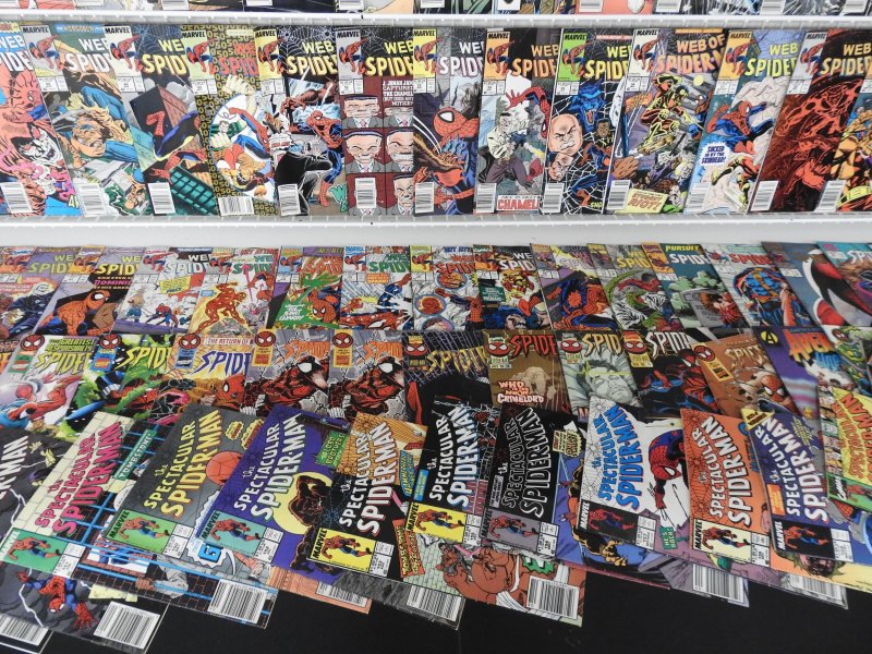 Huge Lot 200+ Comics W/ Web of Spider-Man, Spectacular Spider-Man, +More Avg FN-