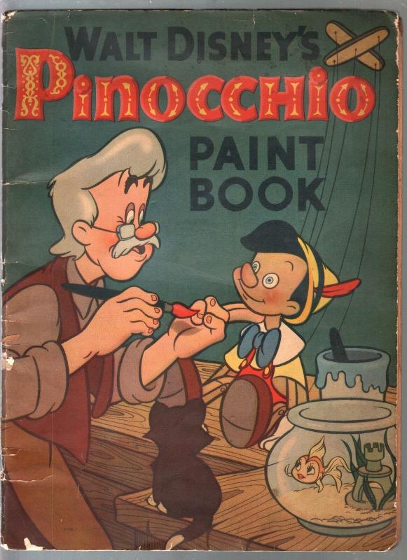 Pinocchio Paint Book #573-Whitman-Walt Disney-rare-P/FR