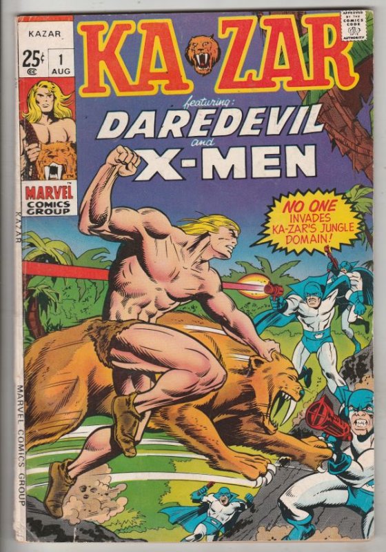 Ka-Zar Featuring Daredevil and the X-Men #1 (Aug-70) FN Mid-Grade Ka-Zar