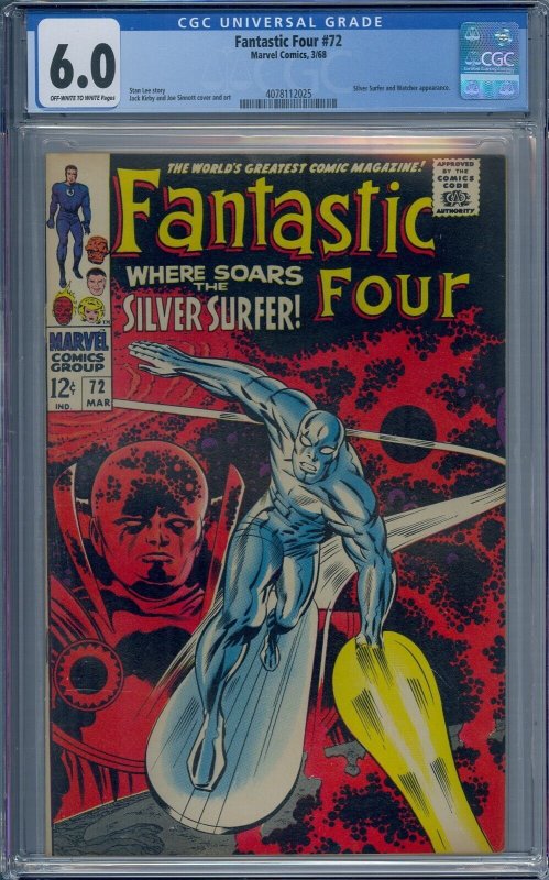 Fantastic Four #72 CGC 6.0 Silver Surfer Watcher Jack Kirby | Comic ...