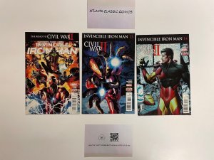 3 Invincible Iron Man Marvel Comic Books # 11 13 14 Civil War II Stark  2 NO4