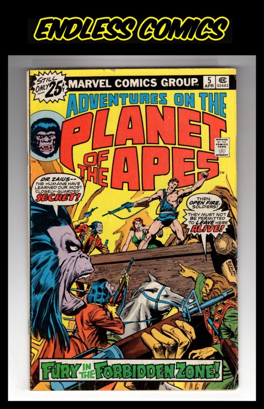 Adventures on the Planet of the Apes #5 (1976) FN+ Marvel Sci-Fi / HCA1