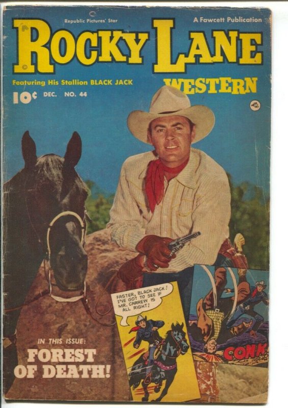 Rocky Lane Western #44-1952-Fawcett- B-Western movie star photo cover-VG