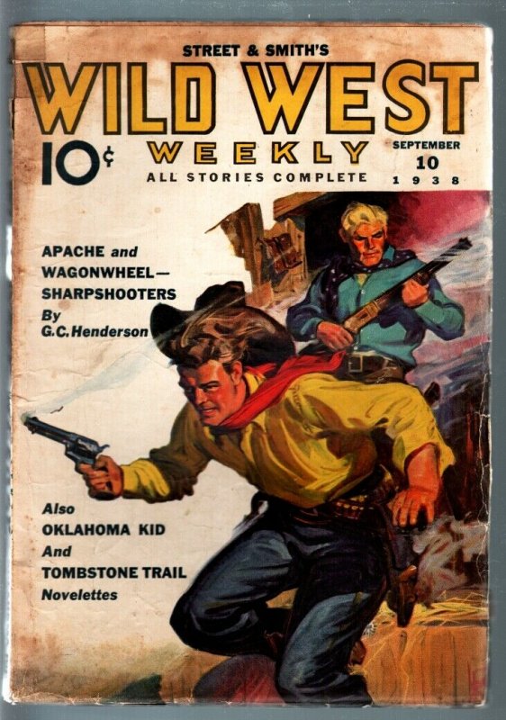 WILD WEST WEEKLY 9/10/1938-WESTERN PULP-OKLAHOMA TRAIL VG+