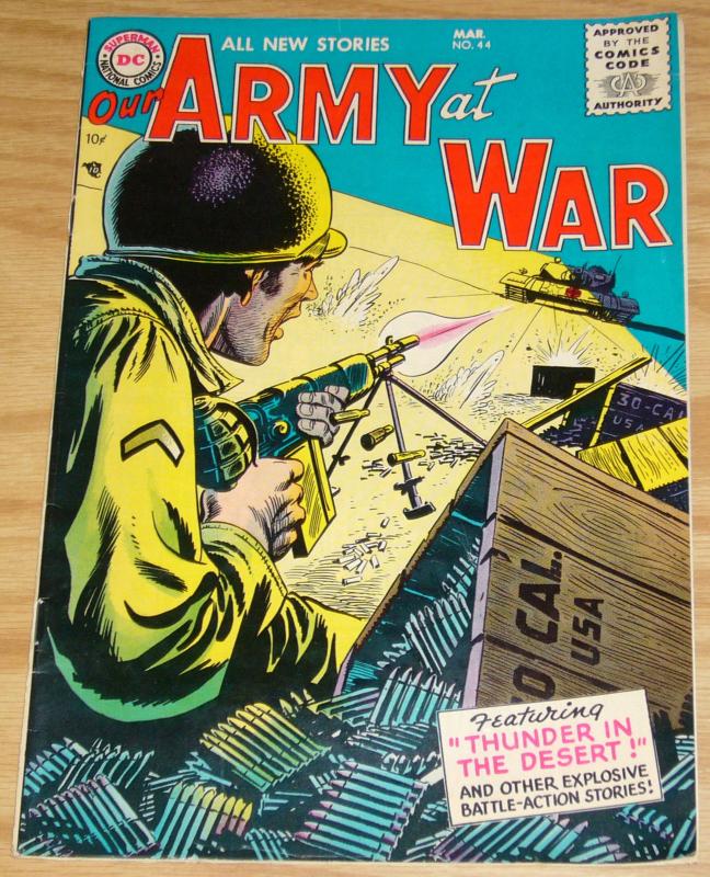 Our Army At War #44 FN- march 1956 - silver age dc comics thunder in the desert