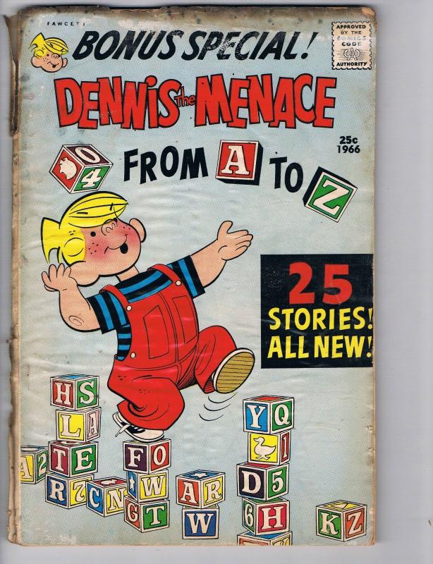 Dennis The Menace From A To Z # 41 GD Fawcett Comics Scans 10% Off Guide Value!!