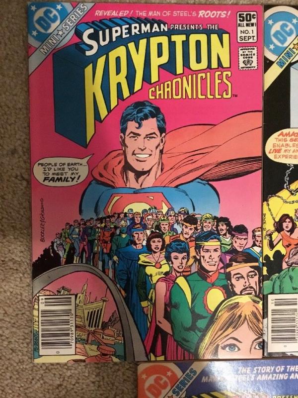 DC Superman Presents The Krypton Chronicles 1-3 Complete Set * 1981 * Newsstand