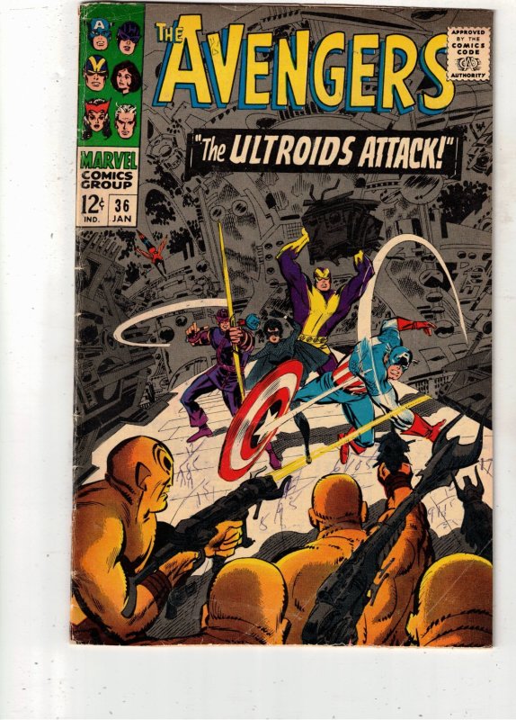 The Avengers #36 (1967) VG+ PRICE DROP! The Ultroids Attack! Wow!