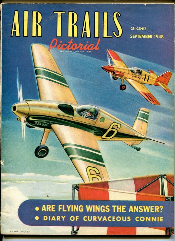 AIR TRAILS PICTORIAL 09/1948-PULP-FRANK TINSLEY-AIR RACERS-AVIATION PIX-vg/fn