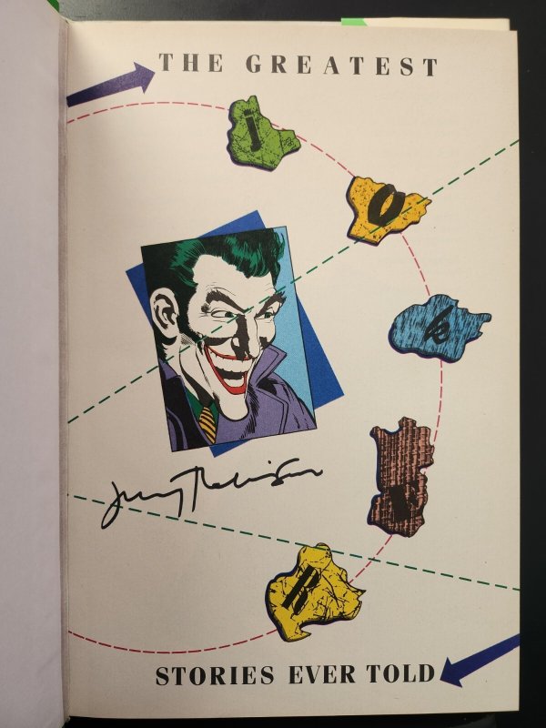 The Greatest Joker Stories Ever Told HC 1st Print Signed Jerry Robinson + Photo