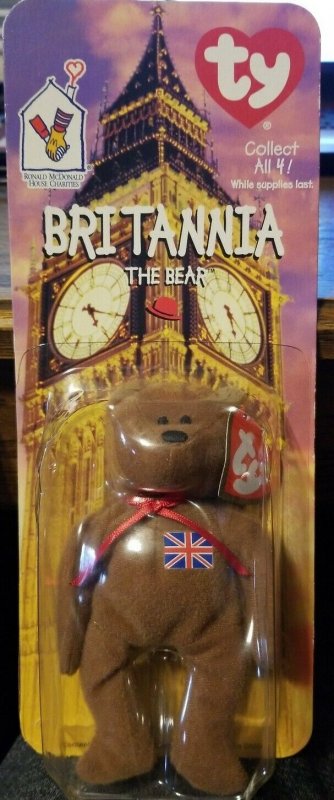 McDonald's Ty Beanie Baby Britannia The Bear 1997 OAKBROOK BOTH RARE ERRORS