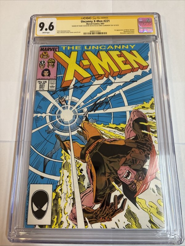 Uncanny X-Men (1989) # 221 (CGC 9.6 SS) Signed Chris Claremont + Marc Silvestri