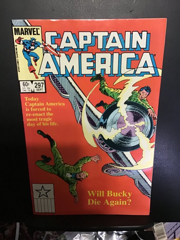 Captain America #297 (1984) high-grade Bucky Barnes tribute key! Zemo! VF/NM