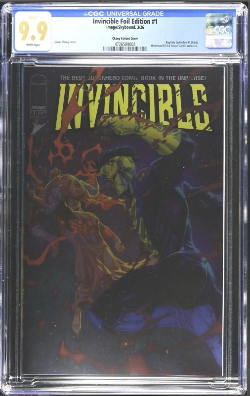 INVINCIBLE #1 CGC 9.9 MINT Lipwei Chang Foil Exclusive HTF MegaCon Variant