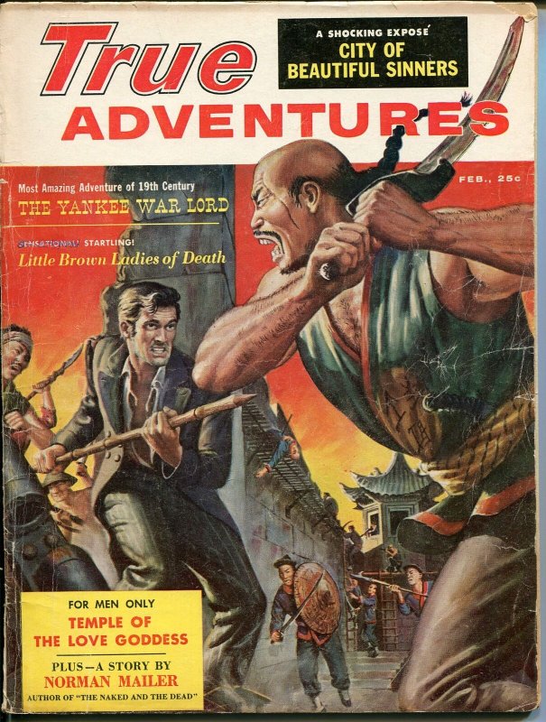 True Adventures 2/1959-Samson Pollen-Norman Mailer-Norman saunders-cheesecake-G