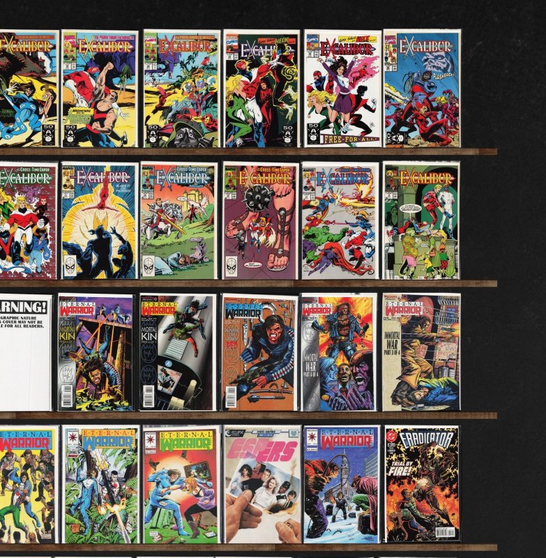 Huge Lot 150+ Comics with Excalibur, Eternal Warrior, Resurrection Man & More!