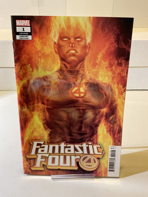 Fantastic Four #1 (Legacy #646)  2018  Artgerm Lau Human Torch Variant!