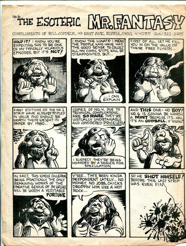 Esoteric Mr. Fantasy #6 1970's-flyer for Mr Fantasy Comic Book Shop Elyria OH-G
