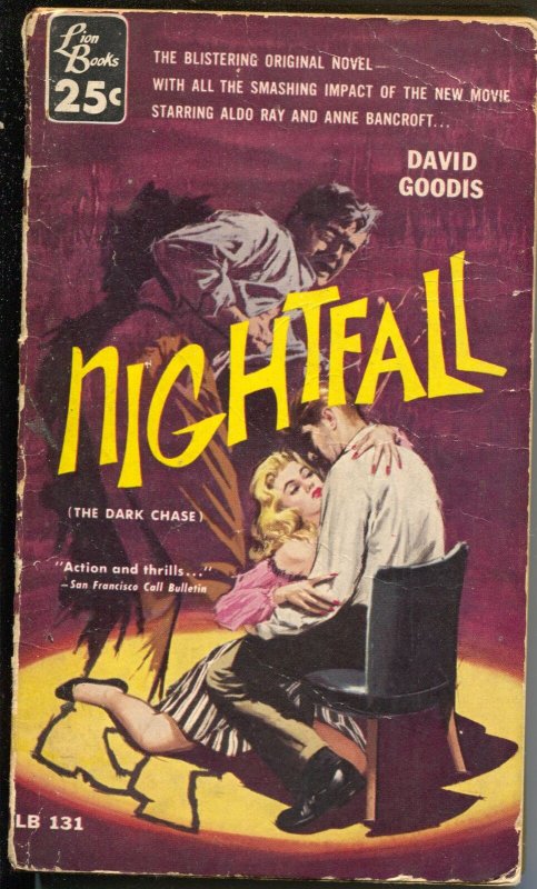 Nightfall  #LB131-Lion Books-hard boiled violence-David Goodis-Aldo Ray-G