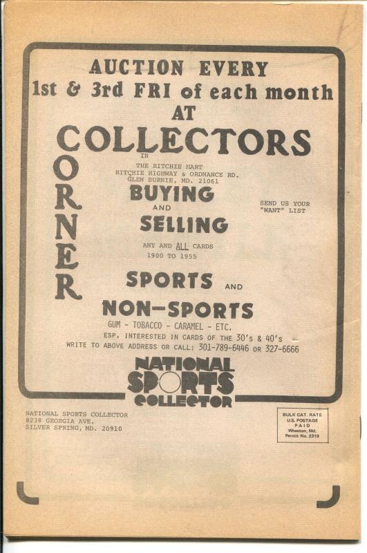 National Sports Collector #1 1976-1st issue-sports memorabilia collector info-FN