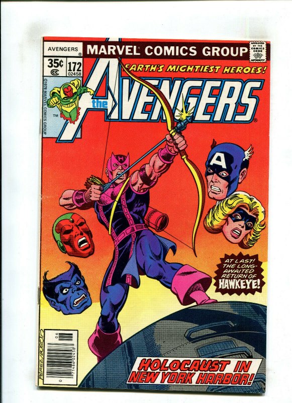 AVENGERS #172 (7.5) HAWKEYE, PEREZ!! 1978 