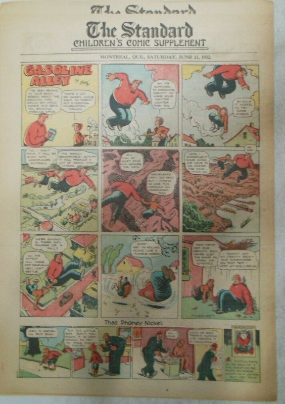 (53) Gasoline Alley Sunday Pages by Frank King from 1932 Size: 11 x 15 inches