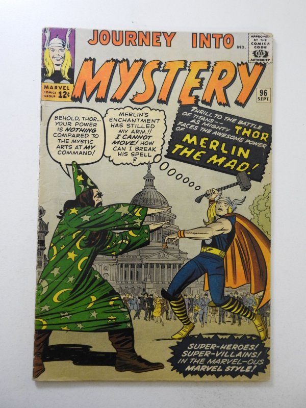 Journey Into Mystery #96 (1963) VG Condition moisture stain, ink 1st page