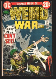 WEIRD WAR TALES #7 1972-Joe Kubert injury to the eye cover-Russ Heath art