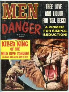 Men In Danger Magazine January 1965-Blaze Starr-Capuchin Monastery- Billy Barker