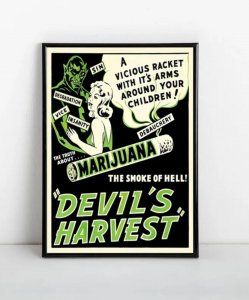 DEVIL'S HARVEST Retro Canvas GOOD GIRL / REEFER Poster 12×16 NEW | No Frame