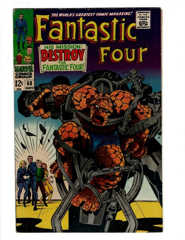 Fantastic Four # 68 VF Marvel Comic Book Thing Human Torch Dr. Doom Stan Lee OF2