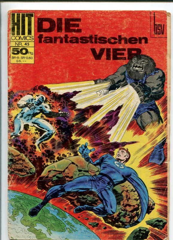 FANTASTIC FOUR - DIE FANTASTISCHEN #45 1968 GERMAN EDITION-JACK KIRBY ART-good