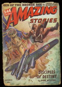 AMAZING STORIES MARCH 1942-MEN OF BRONZE AGE-BURROUGHS FR/G