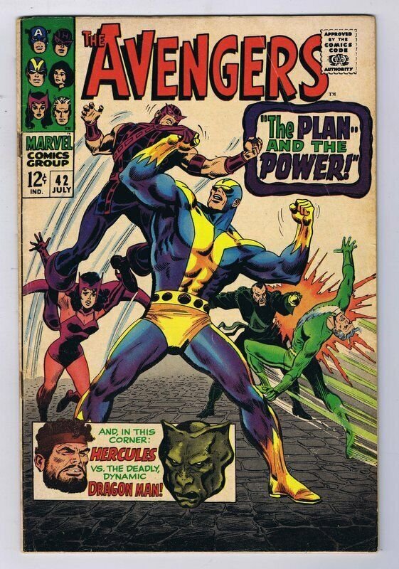 Avengers #42 ORIGINAL Vintage 1967 Marvel Comics Hercules Dragon Man