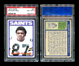 1972 Topps Football Richard Neal #87 PSA 8  SAINTS