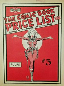 American Comic Book Company Pulps #3 Price List '70s Catalog VF High Grade