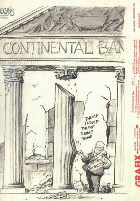 Continental Bank Swearingen Chicago Sun-Times Newspaper art by Jack Higgins