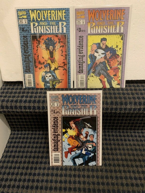 1993 WOLVERINE AND THE PUNISHER Complete Mini Series, Modern, Marvel #1-3 (X4)