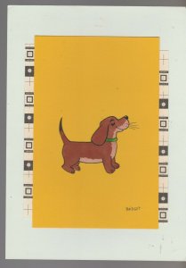 EINS ZWEI DREI VIER Cartoon Dog Birthday 7.5x10 Greeting Card Art #B8421 
