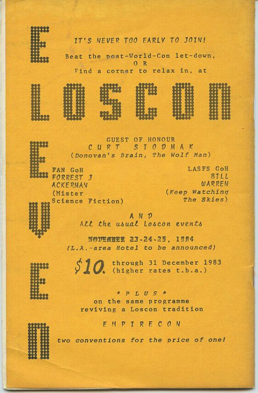 LOSCON 10 Programme Book (Nov. 1983) Kaiser Collection - Scarce