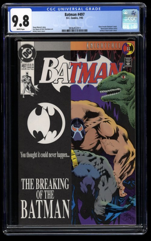 Batman #497 CGC NM/M 9.8 White Pages Bane Breaks Batman's back!