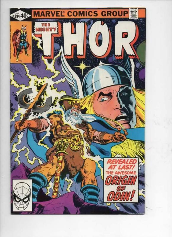 THOR #294 VF/NM God of Thunder Origin Odin 1966 1980, more Thor in store